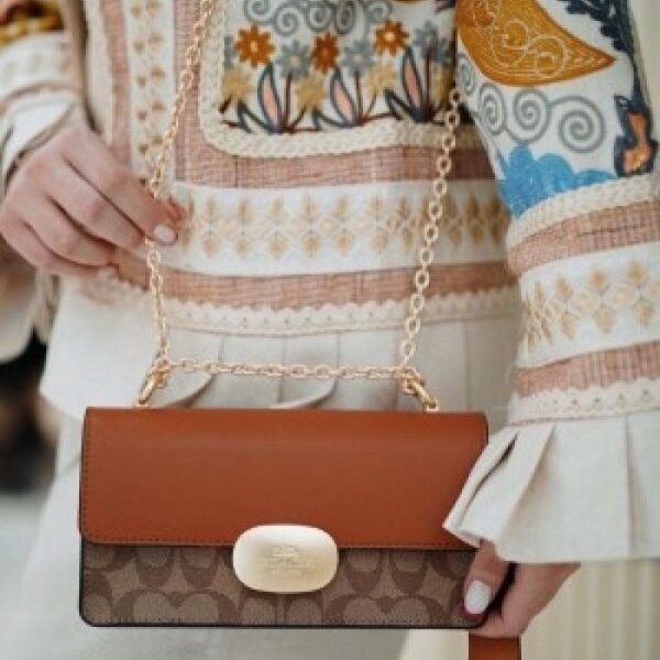 Coach Eliza Premium Crossbody Sling Bag With OG Magnetic Gift Box & Dust Bag (Tan Brown - 916)