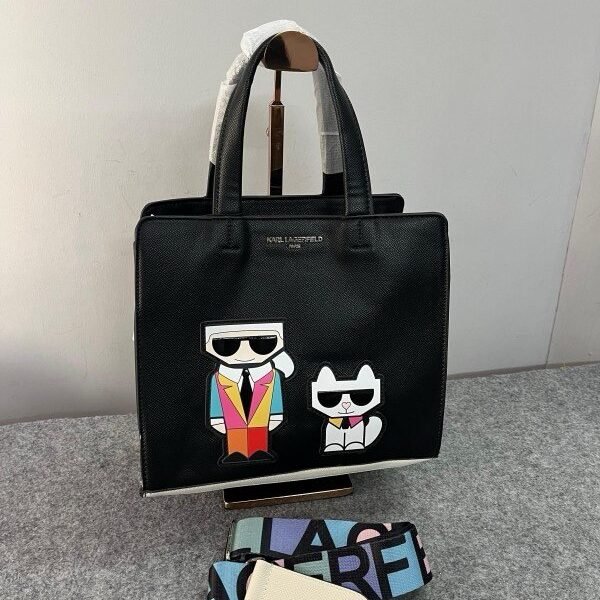 Karl Lagerfeld Maybelle Black Crossbody Bag Satchel With Dust Bag - (KB019-1 Black)(LB)