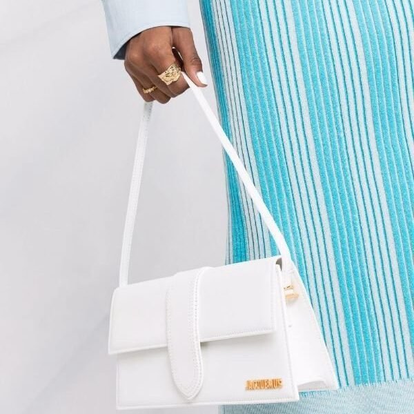 Jacquemus Leather LE Bambino Long Blue With Sling Strap OG Box & Dust Bag (6828-1 Blue) 💙 🍒