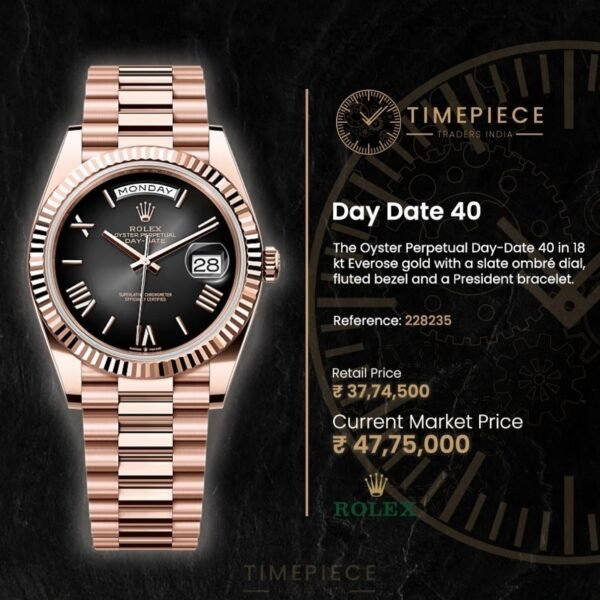 Rolex Rose Gold Black Dail